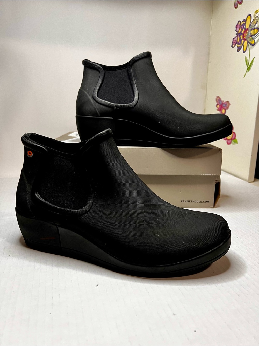 BOGS Vista Wedge Ankle Boots Women’s Size 9 Black Waterproof Chelsea